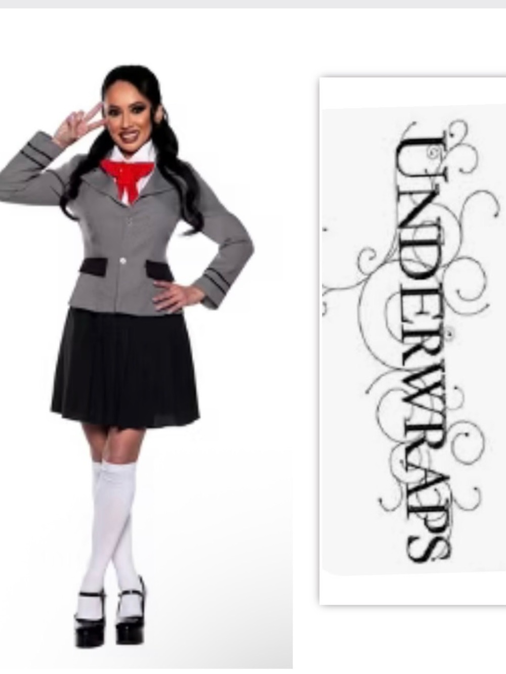 Underwraps Anime Cosplay Schoolgirl Adult Costume